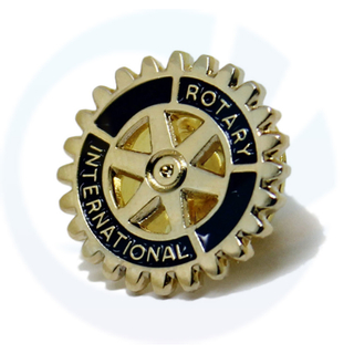 Pin di badge Rotary Club di smalto per smalto morbido in metallo all'ingrosso personalizzato all'ingrosso.