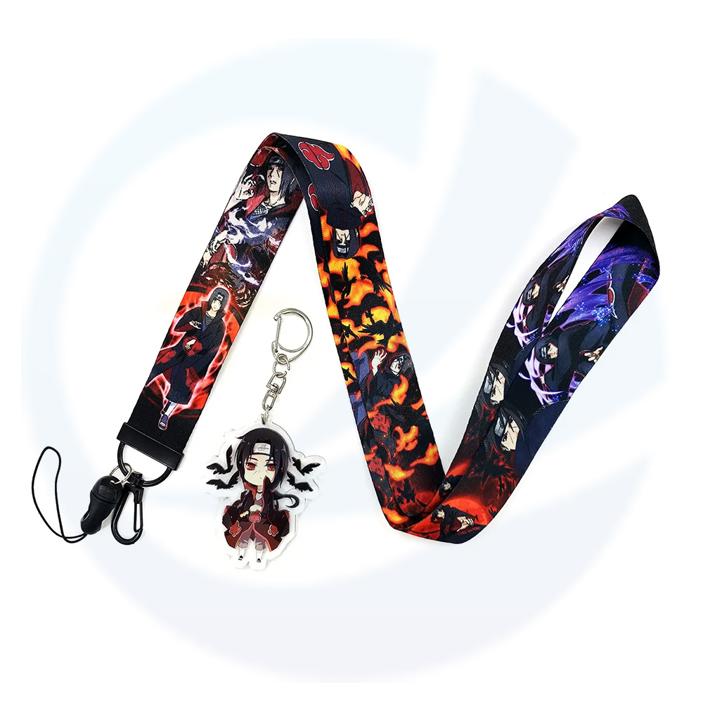 Polyester personalizzato a buon mercato trasferimento di calore durevole Anime cartone animato 3M Movimenti di sublimazione personalizzati con cordino di badge di identità anime