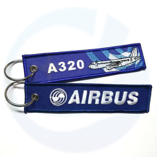 Keyring A320 Custom Airbus A320 Keychain Tast Keychain da ricamo in poliestere in poliestere