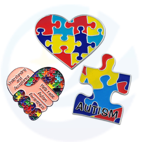 Autismo diretto di fabbrica BASSO Custom Badge Metal smalto PIN