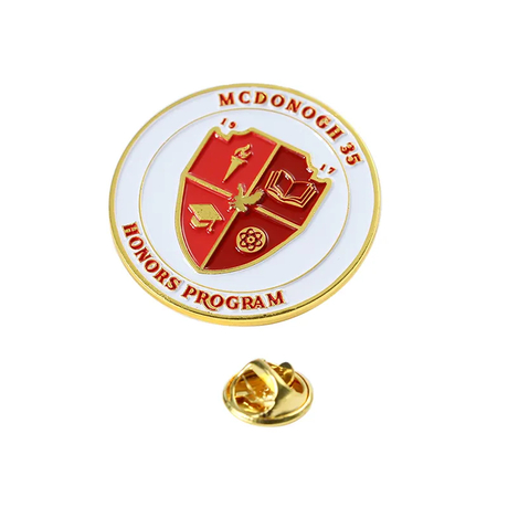 Pins di smalto morbido 3d personalizzato in oro in 3D McDonald's Honours Program, laurea, scuola, attività souvenir per cappelli da cappello