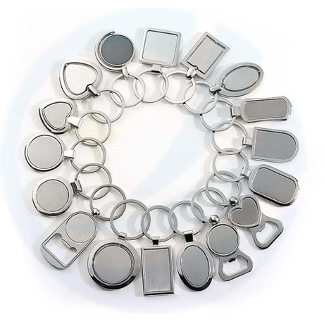 Portachia clef in bianco di sottoblimazione di fabbrica Clef clef personalizzato in metallo personalizzato incisione in acciaio inossidabile etichetta per cani inossidabile tag keychain