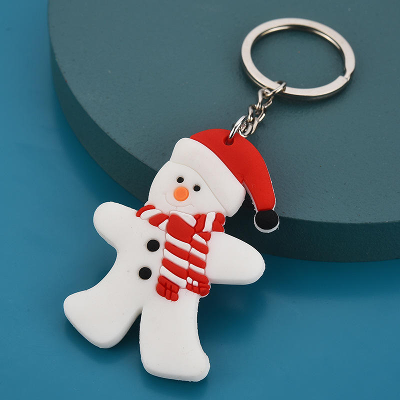 Keetchain Custom Christmas Cartunone Cute Santa PVC Promozione Promozione Regalo di Natale Ciondolo