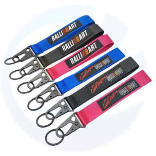 Tornari promozionali del logo personalizzato all'ingrosso Carabiners Polyester Key Chains Personalized Toryching Keychain