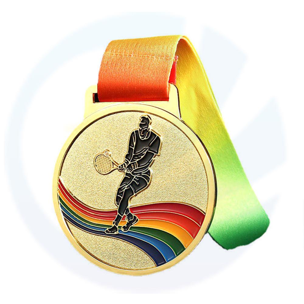 Tavolo in metallo personalizzato Tennis Badminton Tennis Medalion Gold Gold smalto medaglia sportiva personalizzata