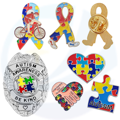 Pintiera per spille di puzzle con foro per il puzzle del cuore del nastro personalizzato.