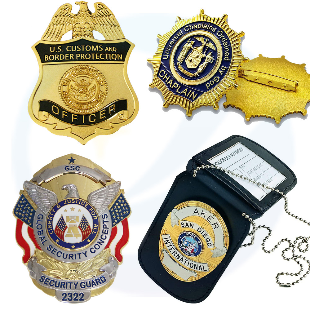 China Wholesale Custom Logo Metal Souvenir Sheriff Pilot Security Officer Shield Military Police Lapel Pin Badge