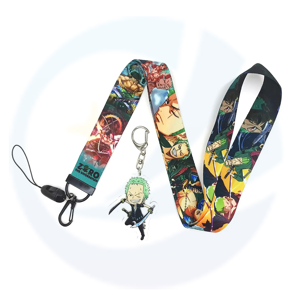 Polyester personalizzato a buon mercato trasferimento di calore durevole Anime cartone animato 3M Movimenti di sublimazione personalizzati con cordino di badge di identità anime