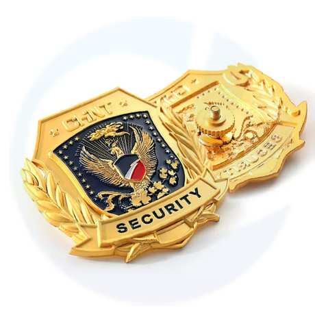 Distintivo in metallo oro 3D in metallo 3D personalizzato BASTE CURVATO+ BADGE OFFICIALE DI SICUREZZA DI SICUREZZA NATTO