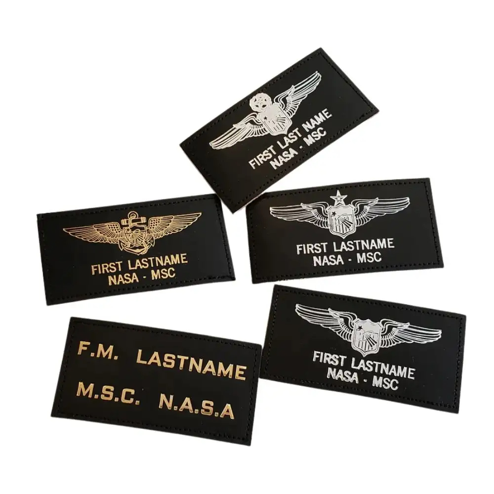 Nome ricamato personalizzato Patch Leather Flight Suit Tags Nome