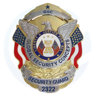 Ufficiale di detective di metallo personalizzato personalizzato Sicurezza sceriffo Distinzione di polizia militare Emblema magnetico Emblema smalto Cappellano Public Sickey Pin Badge