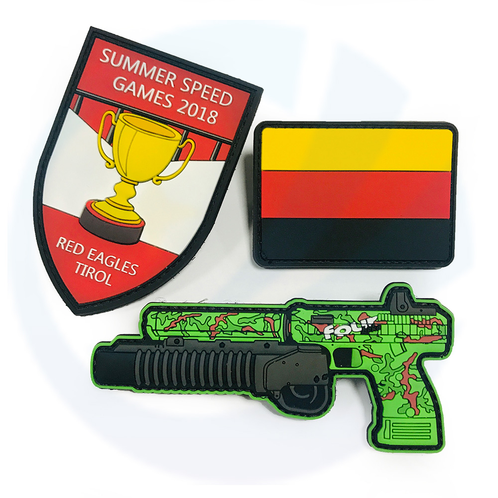 Patch di gomma silicone in pvc di marchio personalizzato con supporto per ganci e loop