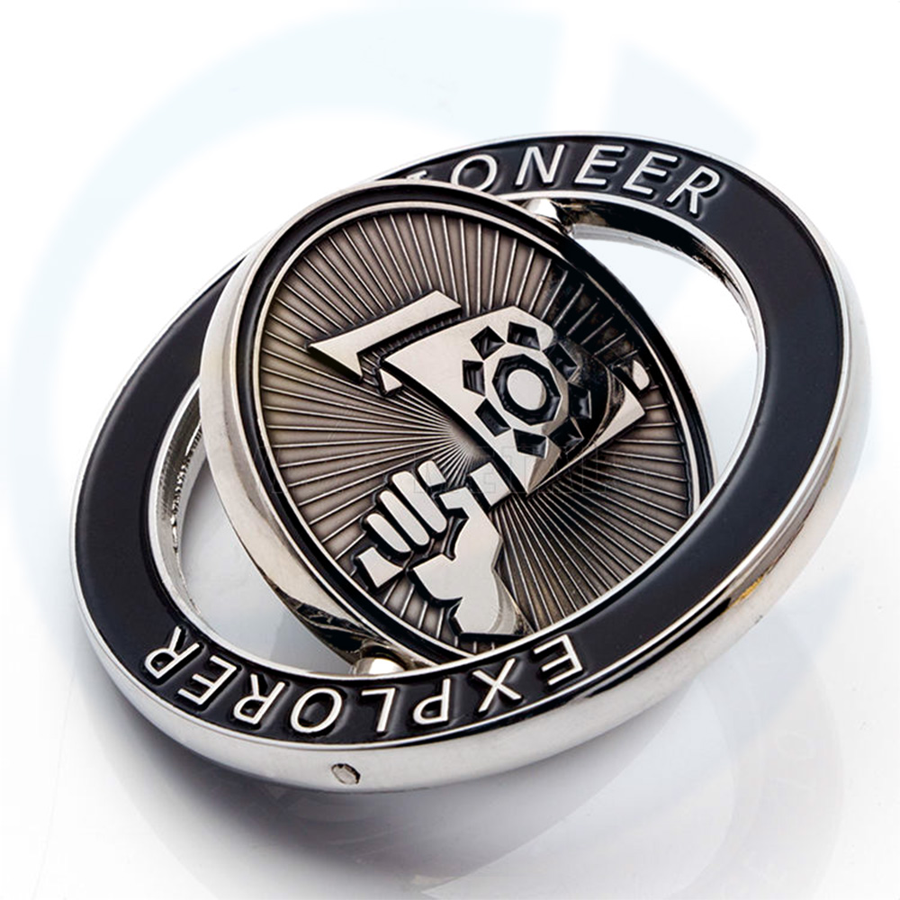 moneta rotante in metallo di bronzo di bronzo souvenir di logo personalizzato