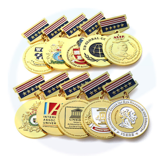 Prezzo di fabbrica Custom Medal Badge Anniversary Souvenir Medallas de Metal 3D Honor Awards Medage con nastro