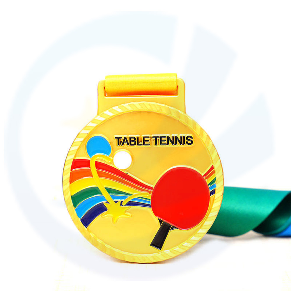 Tavolo in metallo personalizzato Tennis Badminton Tennis Medalion Gold Gold smalto medaglia sportiva personalizzata