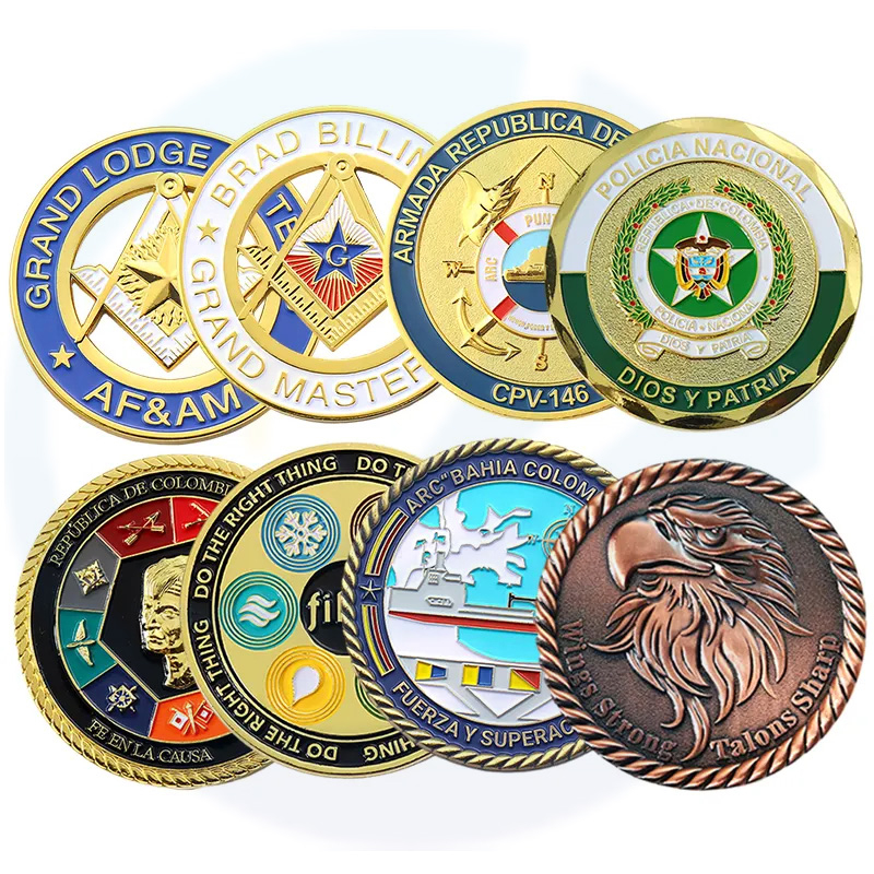 Monete di grande sfida personalizzata di alta qualità 3d 2d metallo souvenir commemorativo smalto monete monete da collezione incise