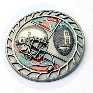 Logo Custom Metal Crafts Elaborato di alta qualità Design 3D Sport Sport USA Football Rugby Challenge Coin come souvenir