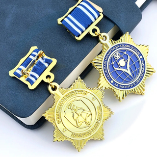 Produttore Custom Medalla Medallion Metal Medal Ribbon Bardge Balges 3D Attività Attività Medaglia d'onore