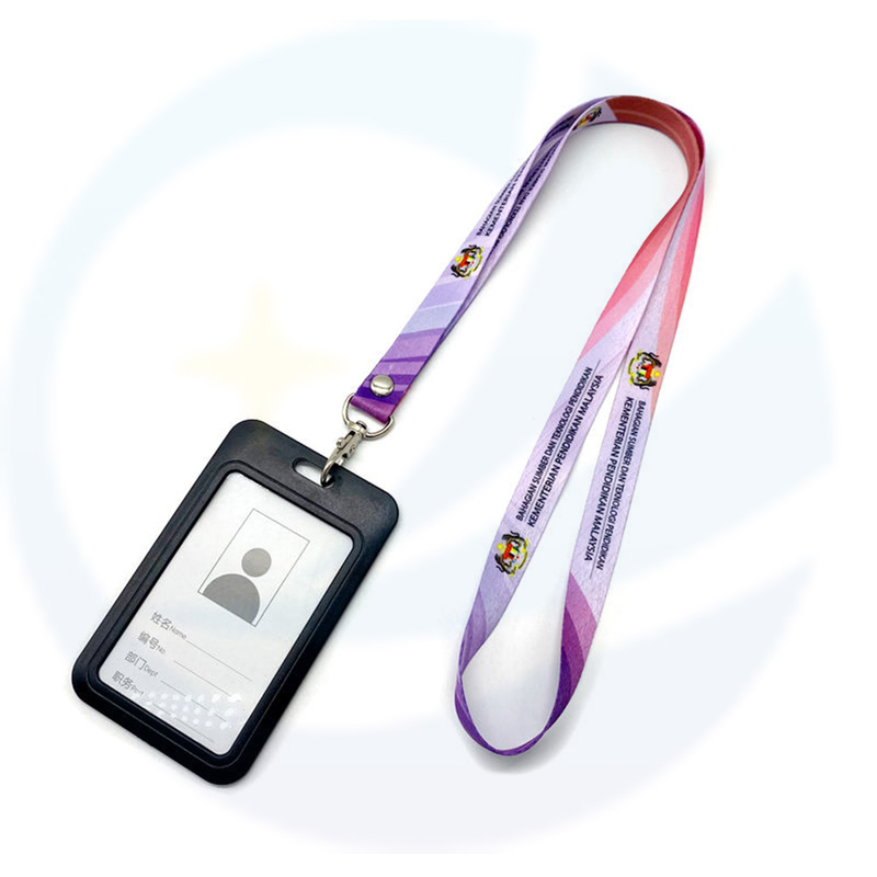 Cannocchiati con logo Sublimation Polyester Pink Lanyards Polsyards Polpedge Porta del logo personalizzato