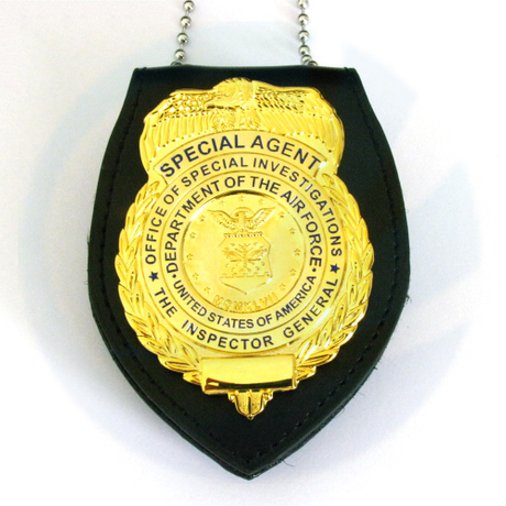 Distintivo di polizia emblema metallico in oro chiaro realizzato su misura