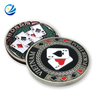 Design personalizzato smalto morbido a doppio lati 3d round collecble poker poker moneta, fabbrica all'ingrosso giocattolo moneta