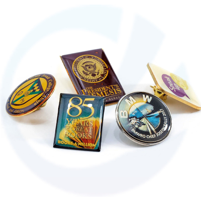 Logo in ferro inossidabile in ottone all'ingrosso Stampare pin di bavani in metallo personalizzato