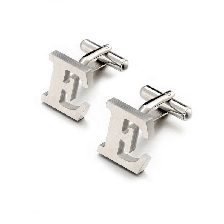 Accessori per gioielli personalizzati da uomo di lusso 26 lettere inital inglesi gemelli in acciaio inossidabile