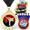 Produttore Custom 3d Gold in bronzo in bronzo in lega di zinco Medio Sport Medalla Jiu Jitsu Judo Kung Fu Karate Taekwondo Medaglia