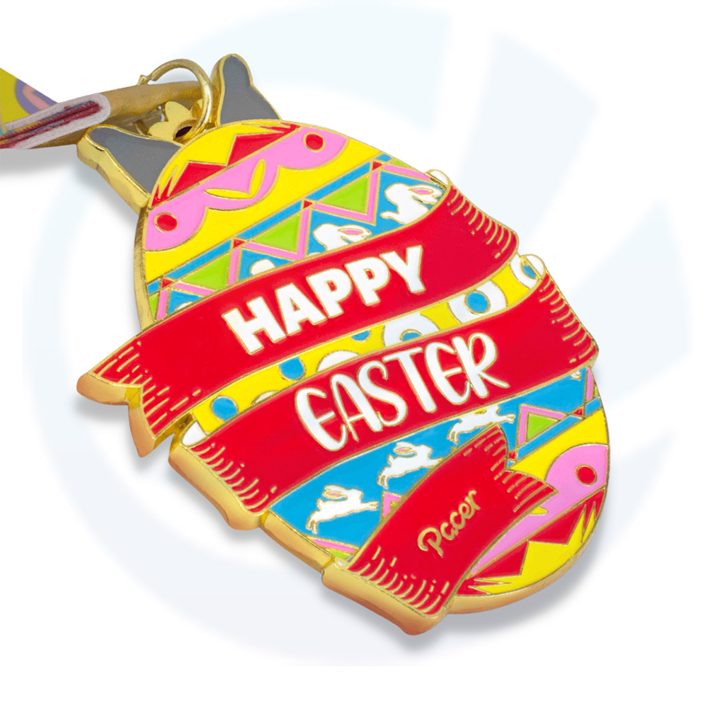 Happy Pasqua Day Logo Custom Kid Rabbit Metal Awards Medage Souvenir Sports Reg Regalo Pasqua