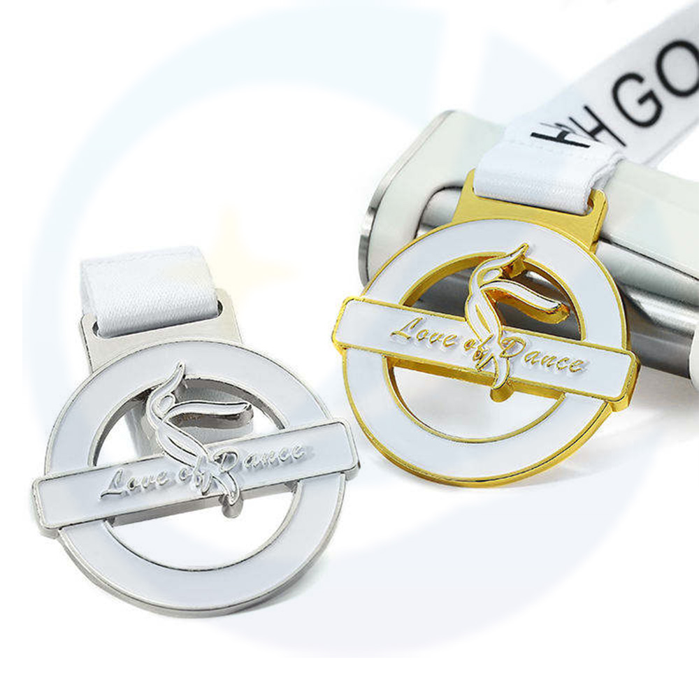 Langoli di logo personalizzato Women glitter Gold Gold Bronze Vinning Gymnastics Metal Dance Medal
