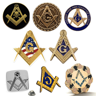 Design gratuito di alta qualità Freemason personalizzato freemason irregolarmente massonico a forma di smalto per spille in vendita