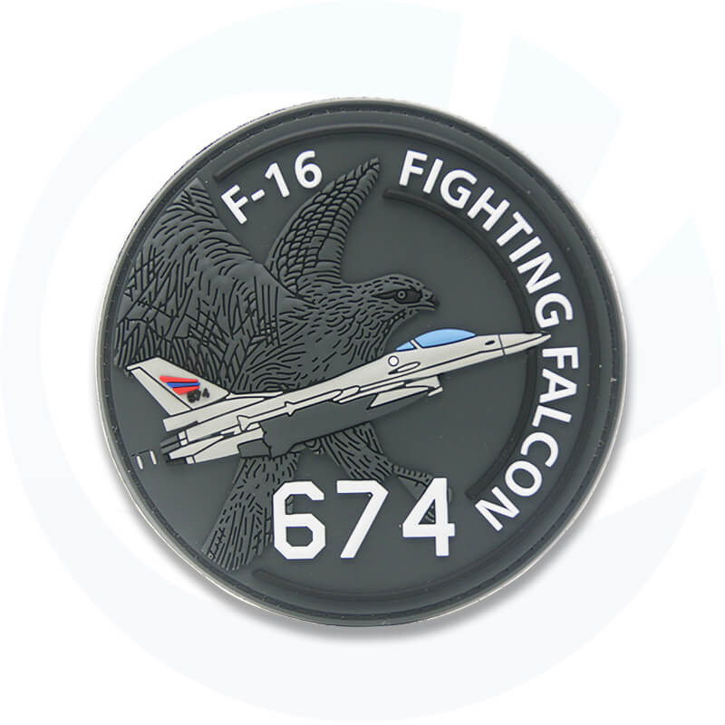 Patch militari Falcon in gomma in gomma in PVC