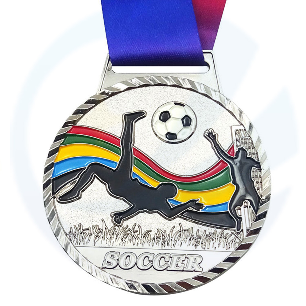 Factory produce Metal 3D Soft Enamel Sport Medals Sport Medal Football Basketball Gold Silver Award Medal