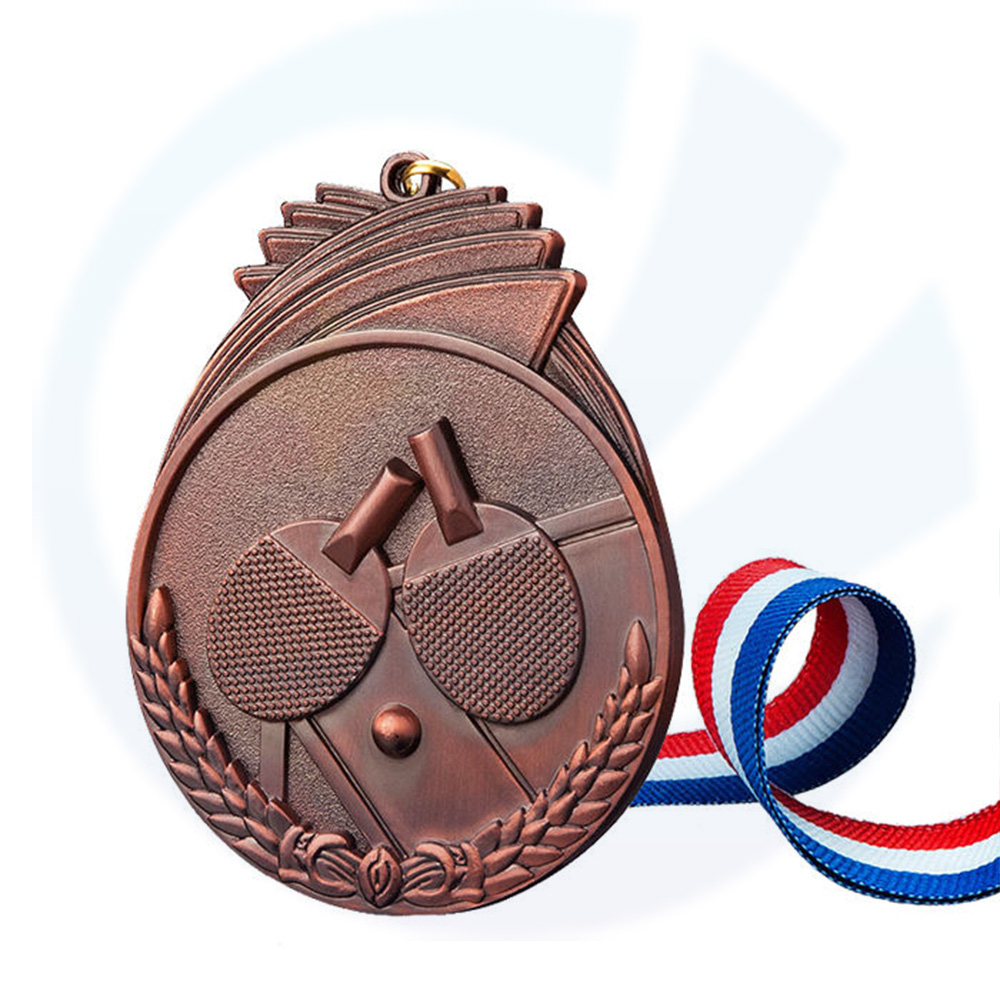 Metal Free Custom Zinc Award 3D Award 3D Gold Sliver Copper Table Tennis Medals for Trofies Sport Race