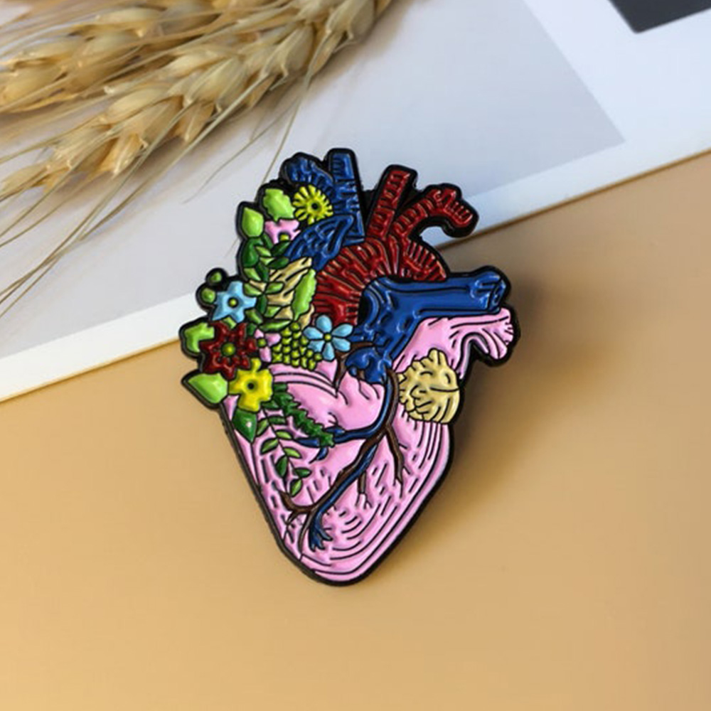 Organ Heart Collection unica per spillo con smalto per arte cardiaca