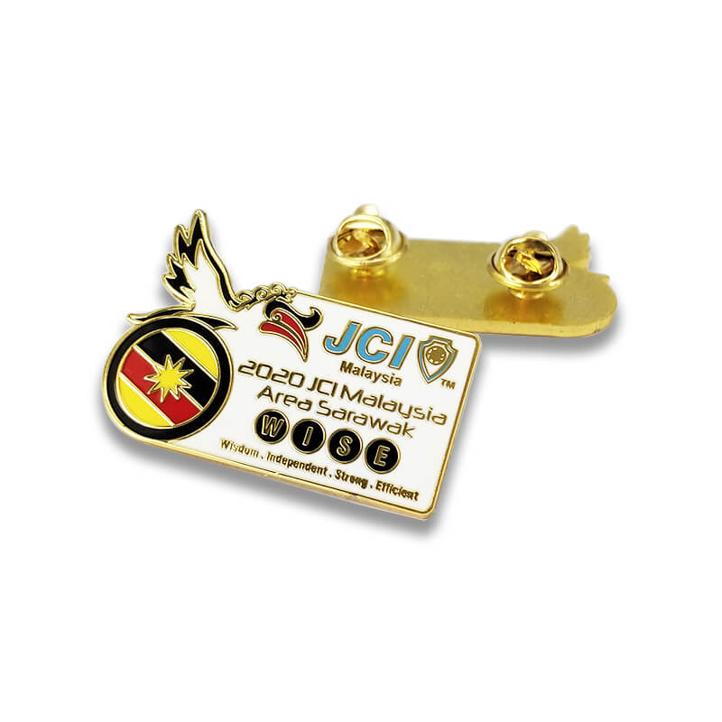 Badge onore di souvenir metal oro personalizzato.