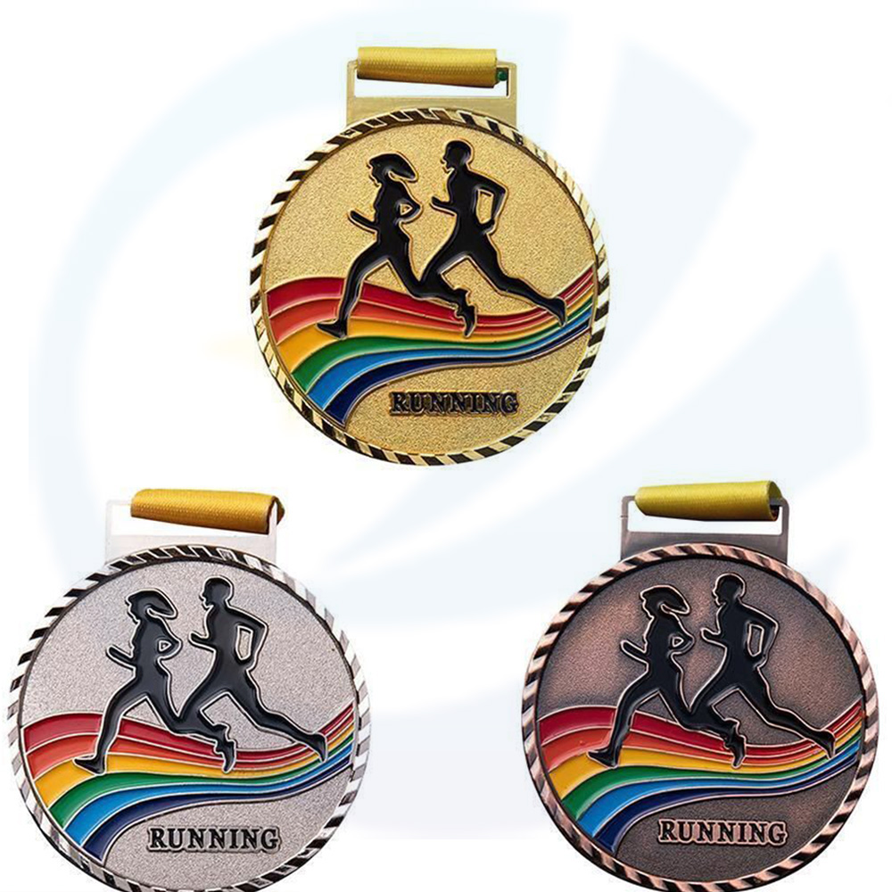 Medaglia di corsa 5k di calcio in metallo oro personalizzato con sport a nastro medaglia sportiva personalizzata personalizzata produttore di maratona personalizzata medaglie su misura