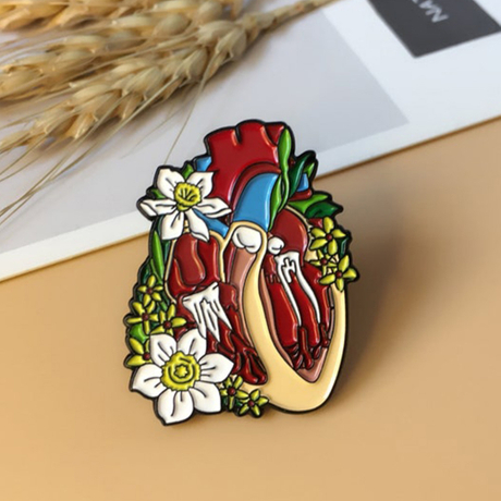 Organ Heart Collection unica per spillo con smalto per arte cardiaca
