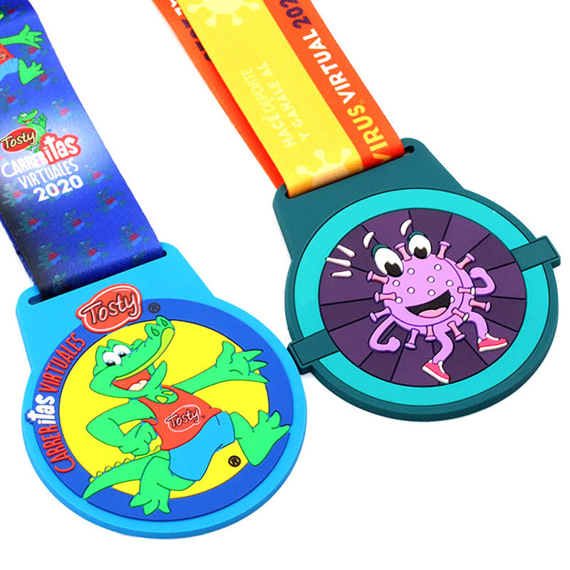 Silicone Rubber Rubber Kids Running Gara MEDALLION Custom Winner Medal NO MOQ