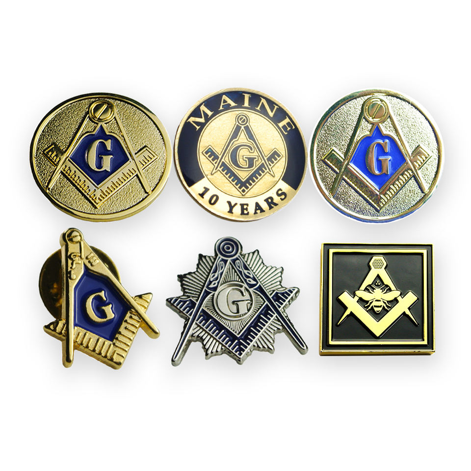 Design gratuito di alta qualità Freemason personalizzato freemason irregolarmente massonico a forma di smalto per spille in vendita