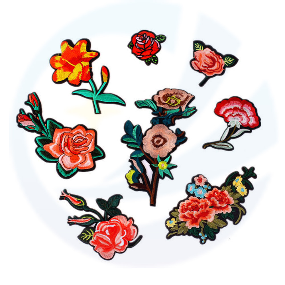 Patch di fiori da ricamo personalizzati all'ingrosso su patch di patch flowers abiti applique patch